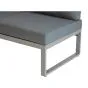 Loungesofa 2-Sitzer links Lissabon aus Aluminium - Aluminiumfarbe: graualuminium, Stofffarbe: dunkelgrau