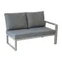 Loungesofa 2-Sitzer rechts Lissabon aus Aluminium - Aluminiumfarbe: graualuminium, Stofffarbe: dunkelgrau