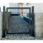 Rohrrahmenflügeltor 1-flügelig - Ausführung: anthrazit beschichtet, Höhe: 143 cm, Durchgangslichte: 200 cm