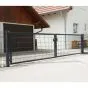 Rohrrahmenflügeltor 2-flügelig - Ausführung: anthrazit beschichtet, Höhe: 143 cm, Durchgangslichte: 250 cm