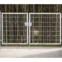 Rohrrahmenflügeltor 2-flügelig - Ausführung: verzinkt, Höhe: 203 cm, Durchgangslichte: 300 cm