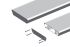 Aluminiumstufe rutschhemmend inkl. 2 Deckel und Schrauben - Ausführung: Edelstahloptik, Breite: 600 mm, Tiefe: 270 mm