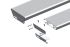 Aluminiumstufe rutschhemmend inkl. 2 Deckel & 2 Winkel und Schrauben - Ausführung: Natur, Breite: 1200 mm, Tiefe: 270 mm