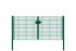 Drahtgittertor 2-flügelig, Durchgangslichte: 264 cm, Gesamtbreite inkl. Pfosten: 276 cm - Ausführung: grün beschichtet, Höhe: 123 cm