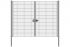 Drahtgittertor 2-flügelig, Durchgangslichte: 264 cm, Gesamtbreite inkl. Pfosten: 276 cm - Ausführung: verzinkt, Höhe: 203 cm