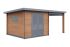 WPC Gartenhaus Alpenblick inkl. überdachter Terrasse - Länge: 560 cm, Breite: 300 cm, Höhe: 239 cm, Farbe: Holzoptik