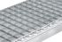 Gitterrost-Stufen 30 x 30 mm, feuerverzinkt, rutschhemmend - Breite: 600 mm, Tiefe: 240 mm