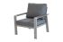 Loungesessel Lissabon aus Aluminium - Aluminiumfarbe: graualuminium, Stofffarbe: dunkelgrau