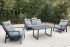 Gartenstuhl Rom mit Polsterung & verstellbarer Rückenlehne aus Aluminium - Farbe: anthrazit, Tiefe: 790 mm, Breite: 740 mm, Höhe: 960 mm