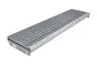 Gitterrost-Stufen 30 x 30 mm, feuerverzinkt, rutschhemmend - Breite: 1100 mm, Tiefe: 270 mm