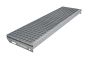 Gitterrost-Stufen 30 x 30 mm, feuerverzinkt, rutschhemmend - Breite: 1100 mm, Tiefe: 305 mm