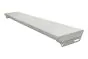 Aluminiumstufe rutschhemmend inkl. 2 Deckel & 2 Winkel und Schrauben - Ausführung: Edelstahloptik, Breite: 1200 mm, Tiefe: 270 mm
