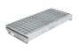 Gitterrost-Stufen 30 x 30 mm, feuerverzinkt, rutschhemmend - Breite: 600 mm, Tiefe: 270 mm