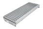 Gitterrost-Stufen 30 x 30 mm, feuerverzinkt, rutschhemmend - Breite: 700 mm, Tiefe: 240 mm