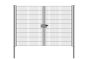 Drahtgittertor 2-flügelig, Durchgangslichte: 264 cm, Gesamtbreite inkl. Pfosten: 276 cm - Ausführung: verzinkt, Höhe: 183 cm