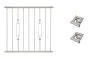 Fenstergitter Berlin in Edelstahl, vormontiert - Breite: 108 - 120 cm, Höhe: 100 cm