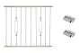 Fenstergitter Berlin in Edelstahl, vormontiert - Breite: 120 - 132 cm, Höhe: 100 cm