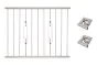 Fenstergitter Berlin in Edelstahl, vormontiert - Breite: 132 - 144 cm, Höhe: 100 cm