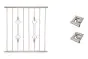 Fenstergitter Prag in Edelstahl, vormontiert - Breite: 96 - 108 cm, Höhe: 100 cm