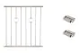 Fenstergitter Paris in Edelstahl, vormontiert - Breite: 96 - 108 cm, Höhe: 100 cm