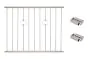Fenstergitter Paris in Edelstahl, vormontiert - Breite: 132 - 144 cm, Höhe: 100 cm