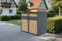 Mülltonnenbox 2-flügelig mit Pedalfunktion - Farbe: anthrazit & Holzoptik, Breite: 132 cm, Höhe: 116 cm, Tiefe: 80 cm