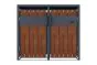 Mülltonnenbox 2-flügelig mit Pedalfunktion - Farbe: anthrazit & Rostoptik, Breite: 132 cm, Höhe: 116 cm, Tiefe: 80 cm