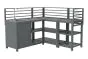 Outdoorküche aus Aluminium & Sinterstein - bestehend aus Modul A, B, C, D und 2x Ablagefläche