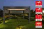 Pergola Dallas mit LED und Sonnenschutz - Farbe: anthrazit, Länge: 6000 mm, Breite: 3000 mm, Höhe: 2500 mm