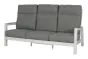 Sitzgarnitur Houston 3-Sitzer aus Aluminium - Aluminiumfarbe: weiß, Stofffarbe: dunkelgrau