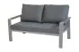 Loungesofa 2-Sitzer Lissabon aus Aluminium - Aluminiumfarbe: graualuminium, Stofffarbe: dunkelgrau