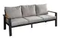 Loungesofa 3-Sitzer Lissabon aus Aluminium - Aluminiumfarbe: anthrazit, Stofffarbe: hellgrau