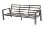 Loungesofa 3-Sitzer Lissabon aus Aluminium - Aluminiumfarbe: graualuminium, Stofffarbe: dunkelgrau