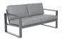 Gartensofa 2-Sitzer Madrid aus Aluminium - Farbe: graualuminium, Tiefe: 780 mm, Breite: 1550 mm, Höhe: 700 mm, Sitzhöhe: ca. 430 mm