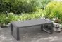 Beistelltisch mit Glasplatte Toledo aus Aluminium - Farbe: graualuminium, Länge: 1280 mm, Breite: 650 mm, Höhe: 410 mm