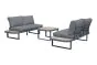 Sitzgruppe Verona 3-teilig bestehend aus 2x Loungesofa 2-Sitzer, 1x Gartentisch – Aluminiumfarbe: anthrazit, Stofffarbe: dunkelgrau