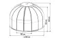 Pavillon Rund - Durchmesser: 360 cm, Höhe: 245 cm, Grundfläche: 10,2 m²
