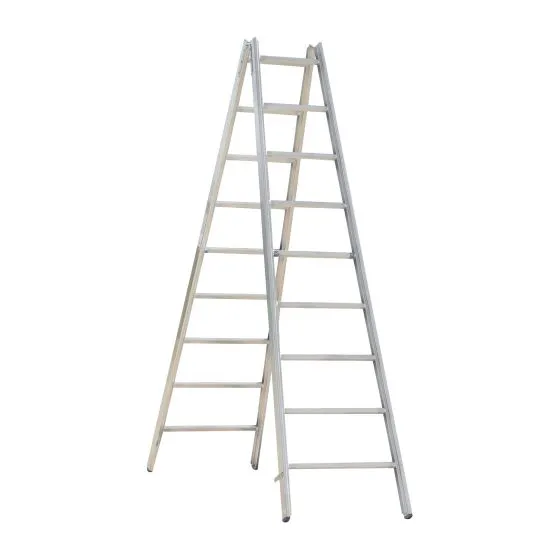Alu-Sprossen Stehleiter Mod. 000 - Sprossenanzahl: 2 x 9, Länge: 2,68 m