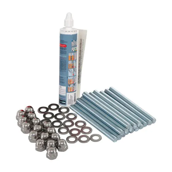Montagekleber und Gewindestangen M10 Set - 16 Stück, Länge: 20 cm, 300 ml