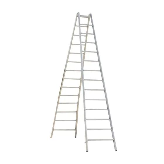 Alu-Sprossen Stehleiter Mod. 000 - Sprossenanzahl: 2 x 14, Länge: 4,02 m