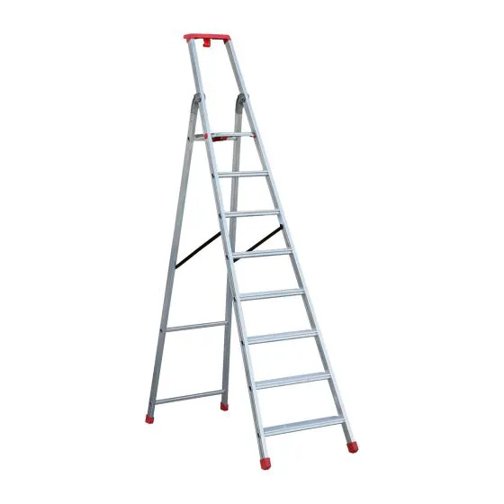 Stehleiter Eurostep Podestleiter PRO Mod. 870 in Alu - Stufenanzahl: 8, Arbeitshöhe: 3,63 m