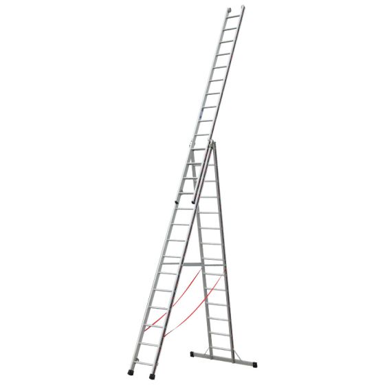 Euro-Profi Mehrzweckleiter 3-tlg. Mod. S307 - Sprossenanzahl: 3 x 14, max. Arbeitshöhe: 10,70 m