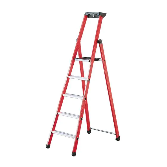 Stufenstehleiter Fiberglas Mod. 4372 - Stufenanzahl: 6, Plattformhöhe: 137 cm