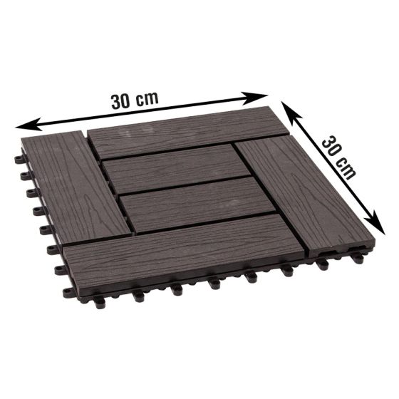 Terrassenfliese WPC Sofia -  Abmessungen: 300 x 300 mm