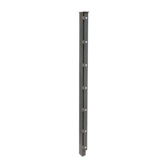 Zaunpfosten Mod. A - Ausführung: anthrazit beschichtet, für Zaunhöhe: 183 cm, Länge: 240 cm, Befestigungspunkte: 10