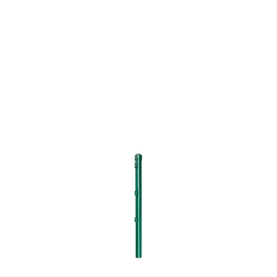 Zaunpfosten Mod. Dingo - Ø: 34 mm, für Zaunhöhe: 100 cm, Pfostenlänge: 119,50 cm, Ausführung: grün beschichtet, Anwendung: für Fußplatte & Erdspitze