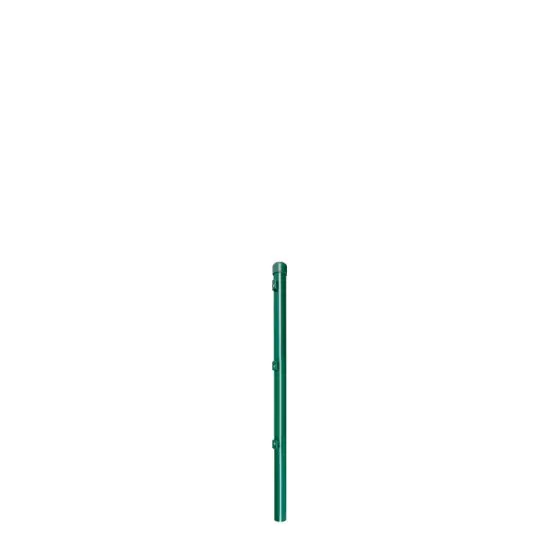 Zaunpfosten Mod. Dingo - Ø: 34 mm, für Zaunhöhe: 125 cm, Pfostenlänge: 141,50 cm, Ausführung: grün beschichtet, Anwendung: für Fußplatte & Erdspitze