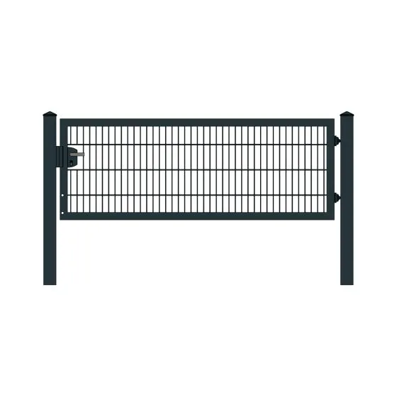 Rohrrahmenflügeltor 1-flügelig - Ausführung: anthrazit beschichtet, Höhe: 83 cm, Durchgangslichte: 225 cm