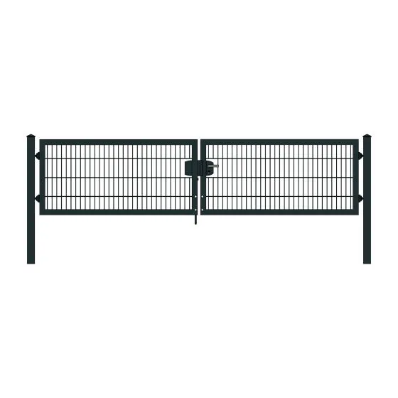 Rohrrahmenflügeltor 2-flügelig - Ausführung: anthrazit beschichtet, Höhe: 83 cm, Durchgangslichte: 350 cm