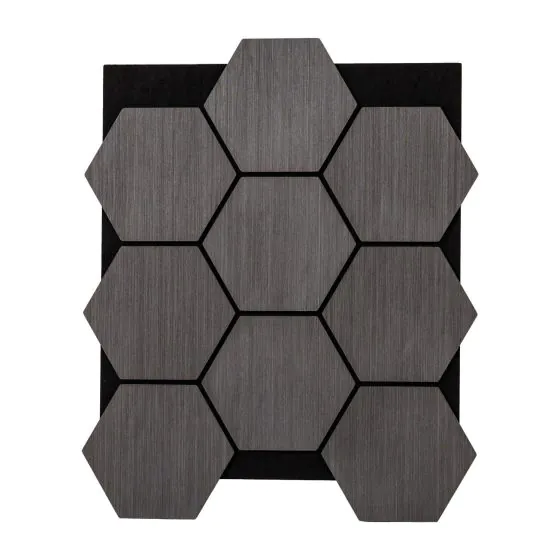 Akustikpaneele mit Hexagon - Modell: Ebenholz, Maße: 810 x 661 x 18 mm, Stück: 4, Packungsinhalt: ca. 2,14 m²